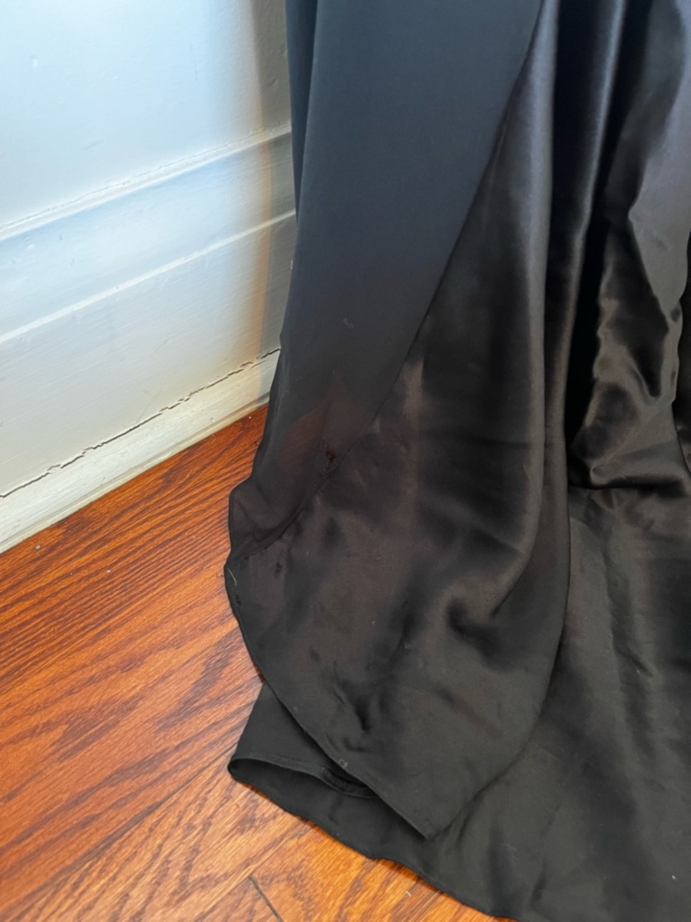Badgley Mischka Strapless Black Chiffon Gown Train Size 8 Formal Evening Dress - Picture 12 of 17